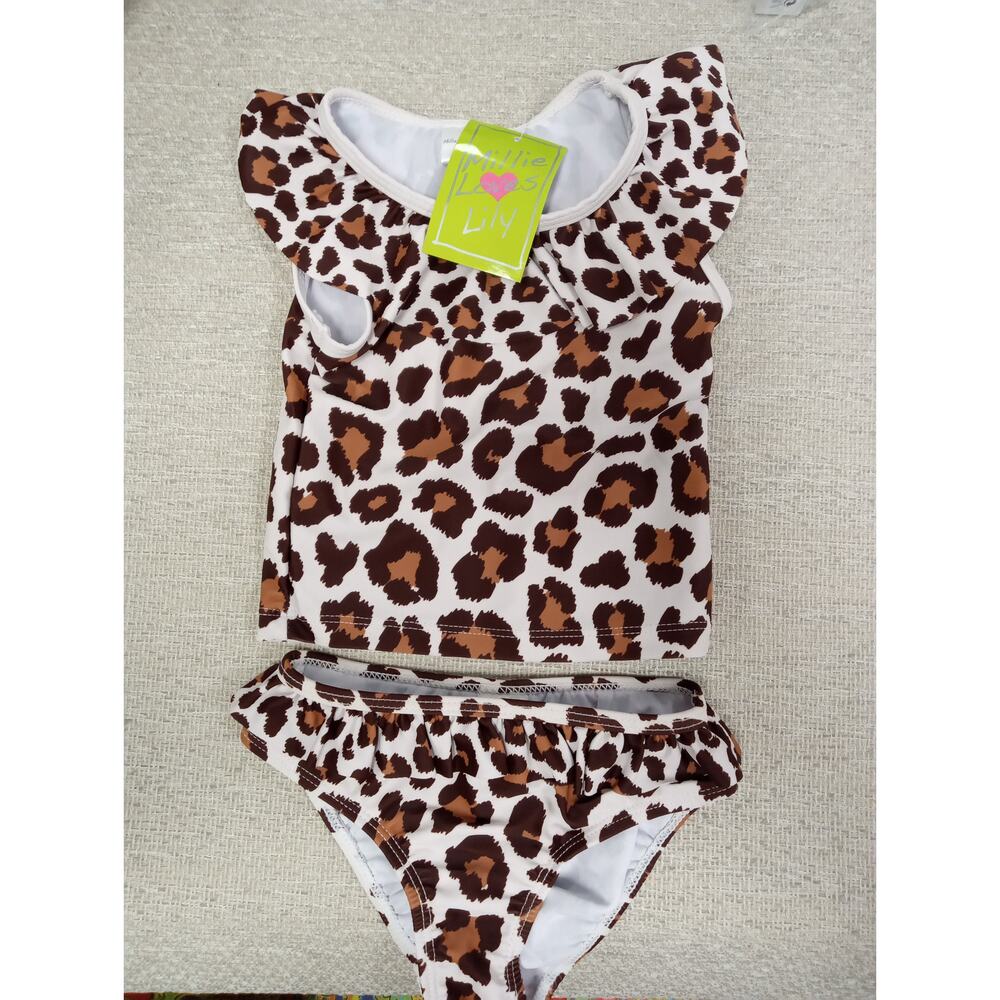 *NEW* Toddler Jaguar Cheetah Print Tankini Swimsuit Sz 2T CUTE!!! 0313